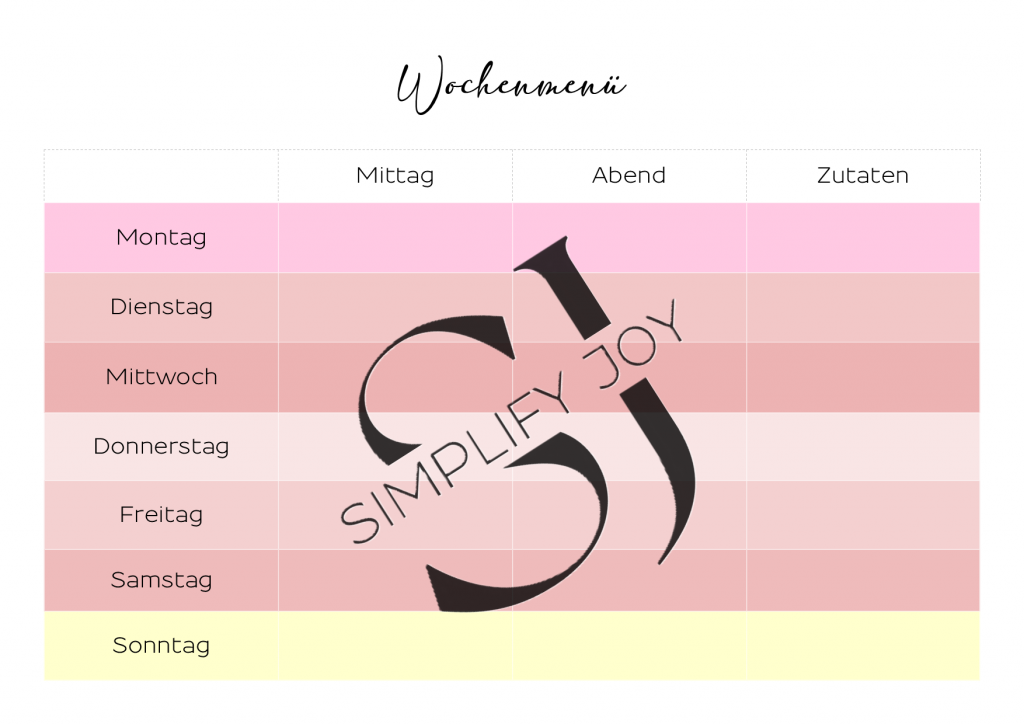 Wochenmenue´Pastell