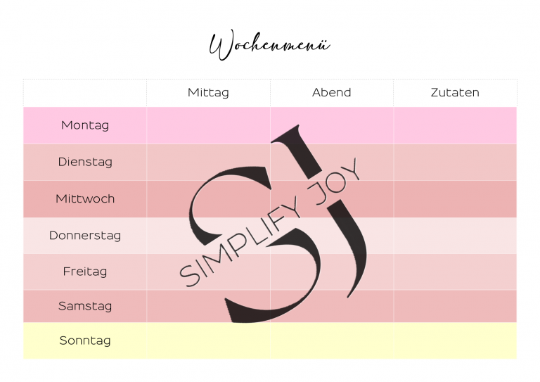 Wochenmenue´Pastell