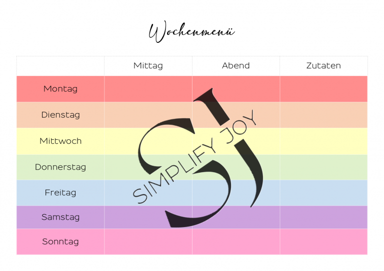 Wochenmenue´Regenbogen