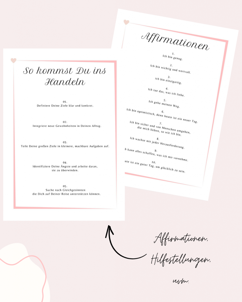 Reflexionstagebuch 3 Affirmationen und wie du ins Handeln kommst